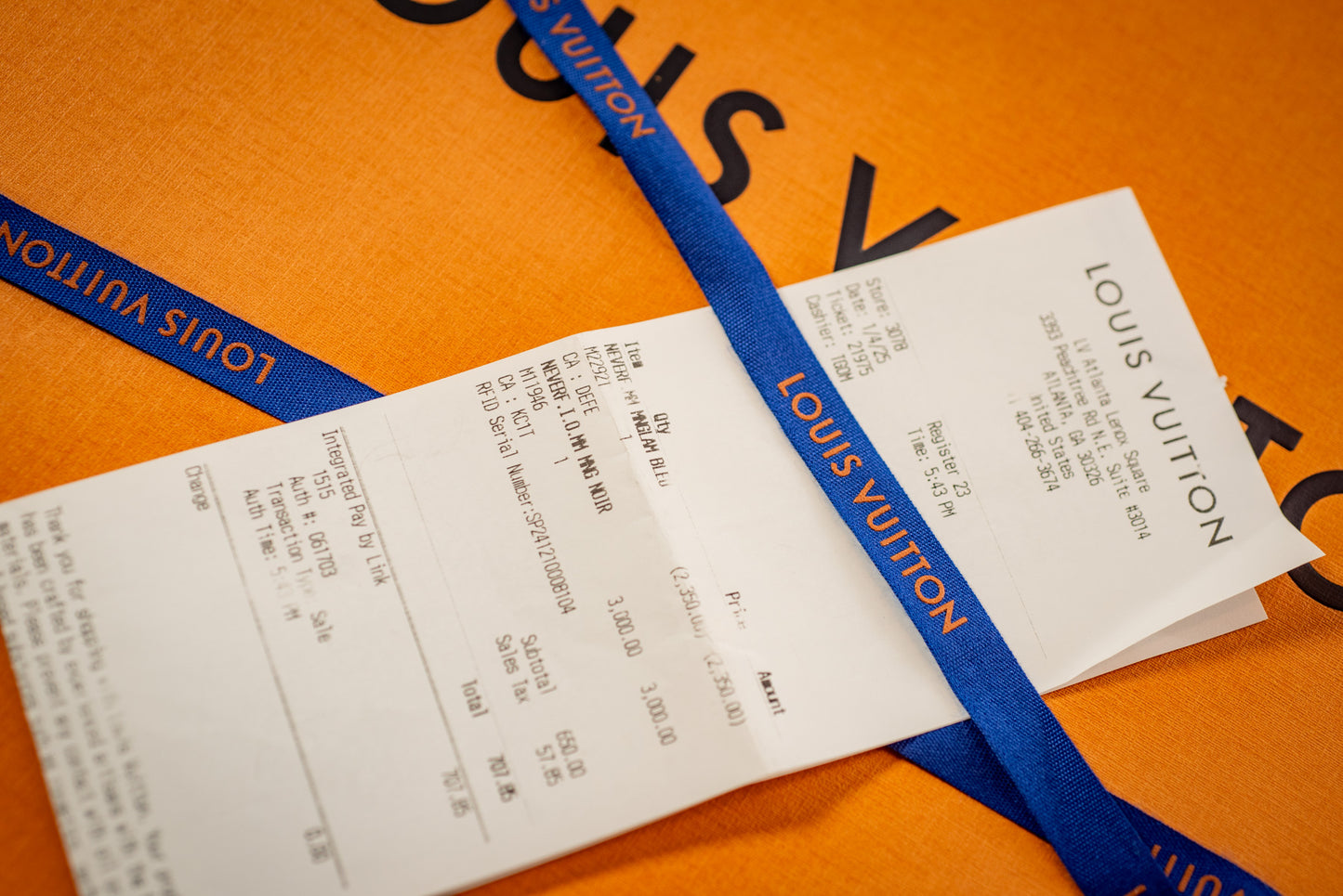 Louis Vuitton August 2025 Neverfull Reversable Box, Bag, Ribbon, Purchase Receipt MSRP $3000