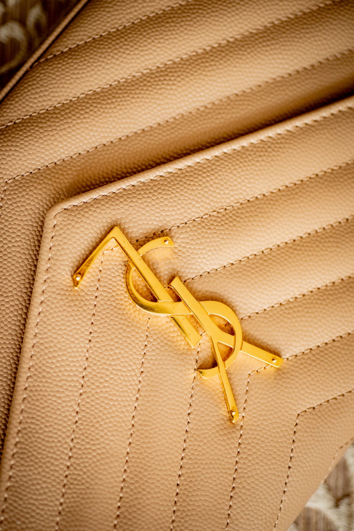 YSL Yves Saint Laurent 2025 Classic Cassandre Chain Wallet In Grain De Poudre Leather MSRP $1600 Original Purchase Receipt Dust Bag